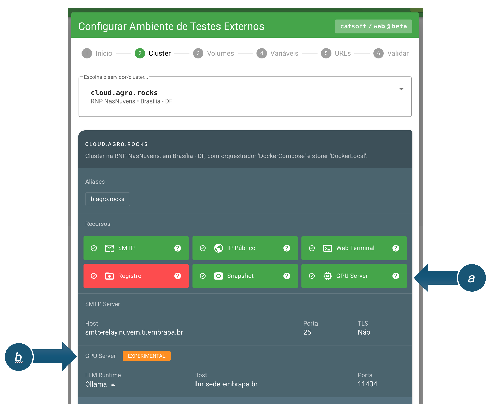Recurso GPU Server ativo no cluster