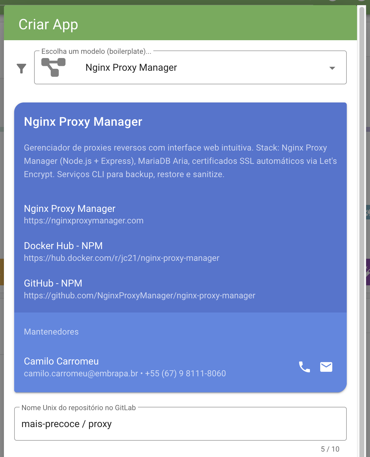 Boilerplate do Nginx Proxy Manager